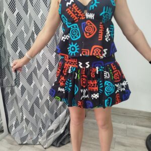 Conjunto de top y falda corto